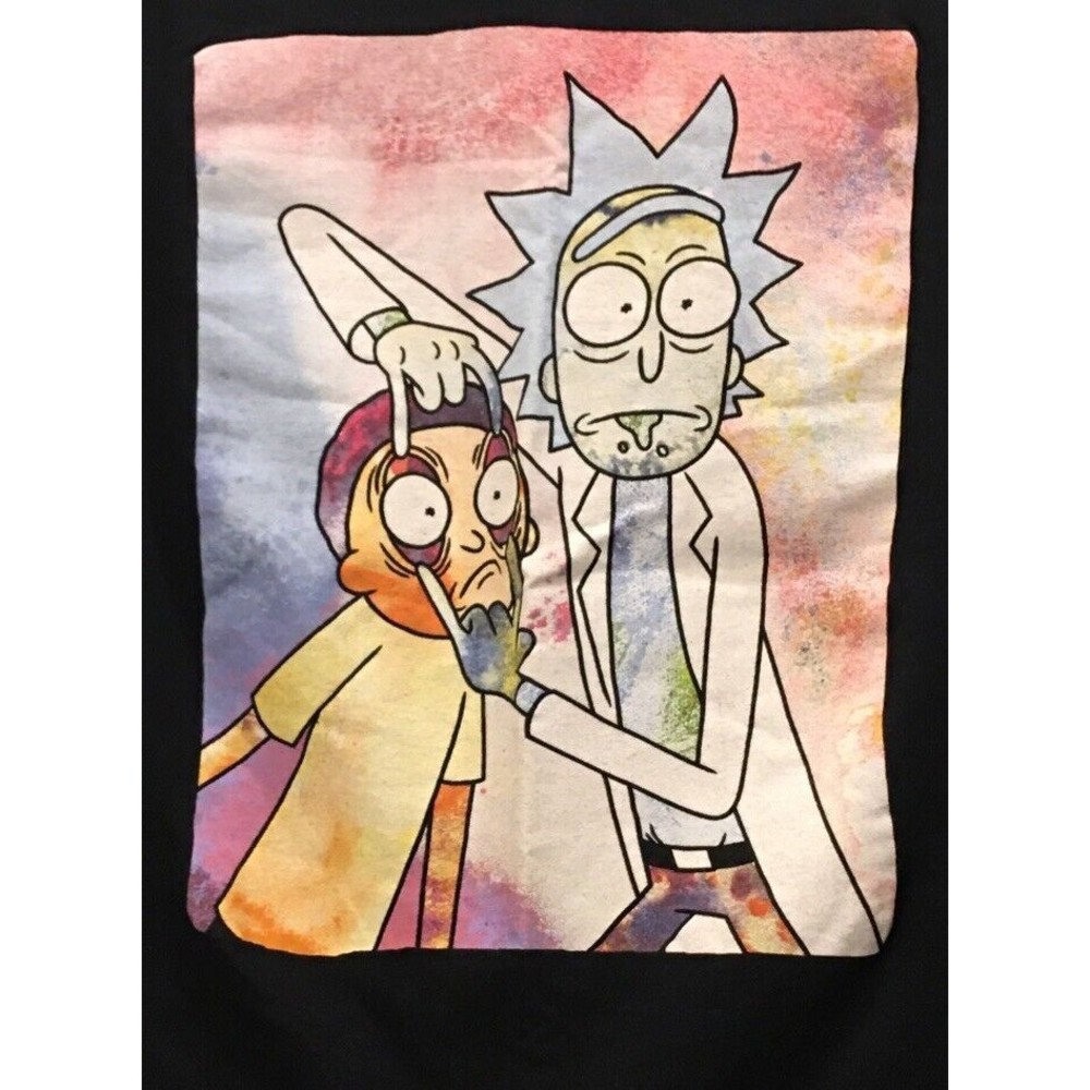 Unisex T Shirt Rick and Morty Cartoon Funny Cute  Printed Size M color black